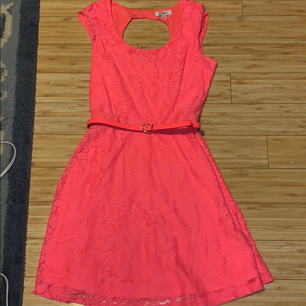 Candies brand neon pink mid length dress